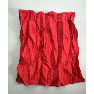 J Crew Textured Linen Blend Skirt Womens 14 Red Crinkled Pencil Lightweight